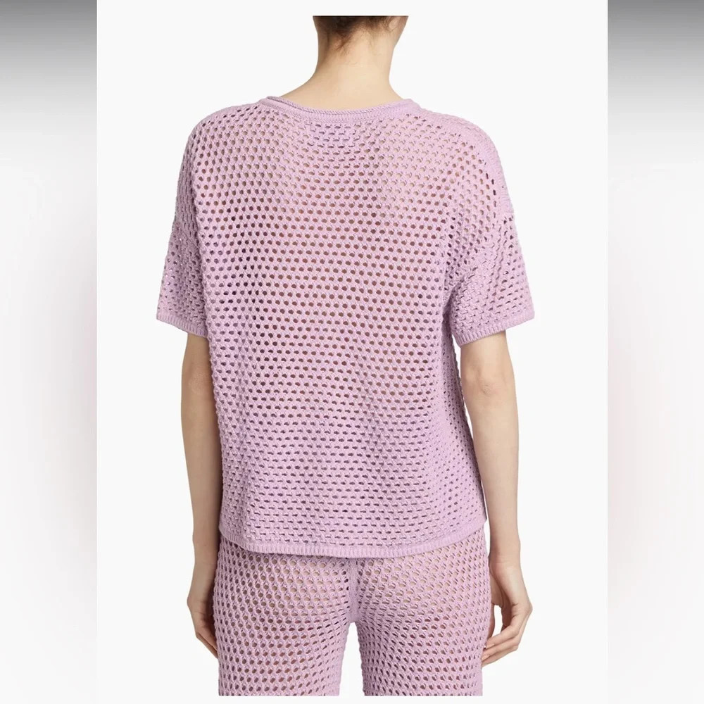 Stellae Dux Boxy Crocheted Lavender Mesh Lounge Set - Picture 4 of 6